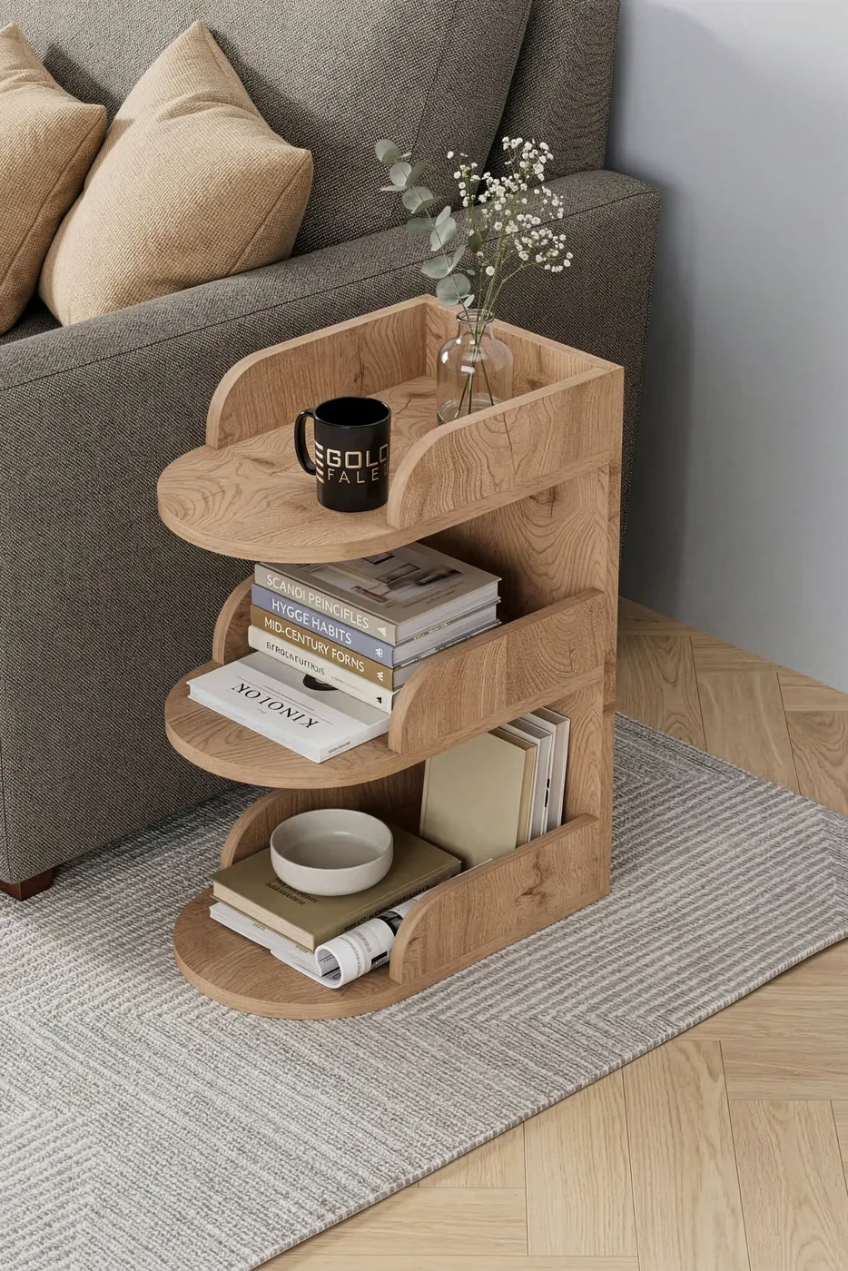 Melamine-faced Chipboard Multi-coloured Side Table