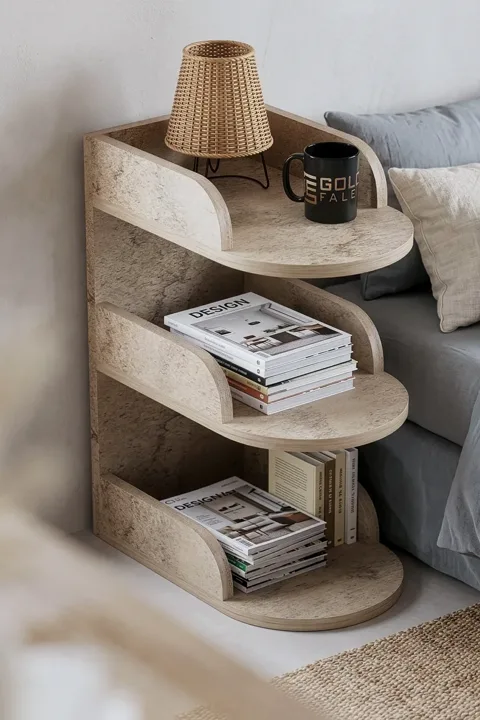 Bedside Table Melamine-faced Chipboard Ecru