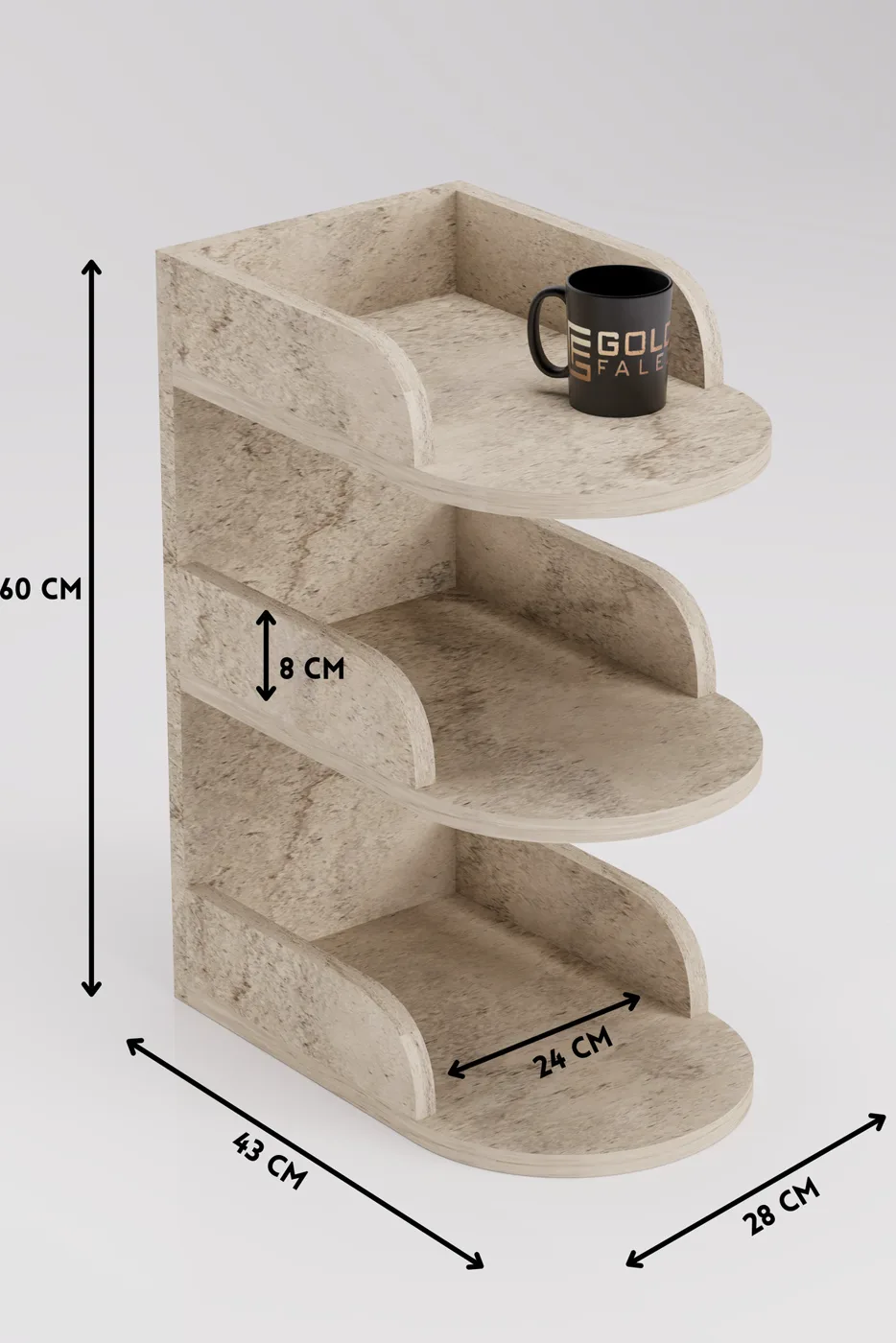 Bedside Table Melamine-faced Chipboard Ecru