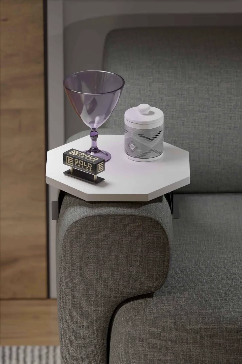 Octagonal 2-Piece Side Table Melamine-faced Chipboard White
