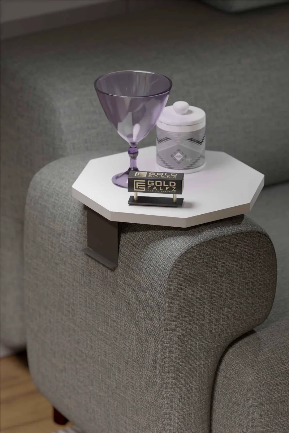 Octagonal 2-Piece Side Table Melamine-faced Chipboard White