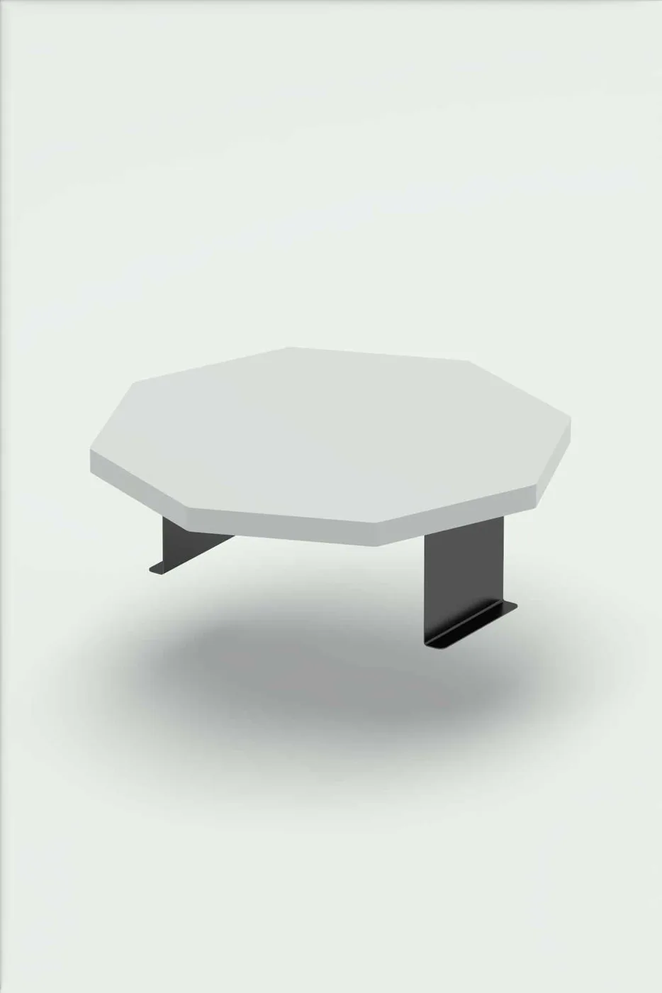 Octagonal 2-Piece Side Table Melamine-faced Chipboard White