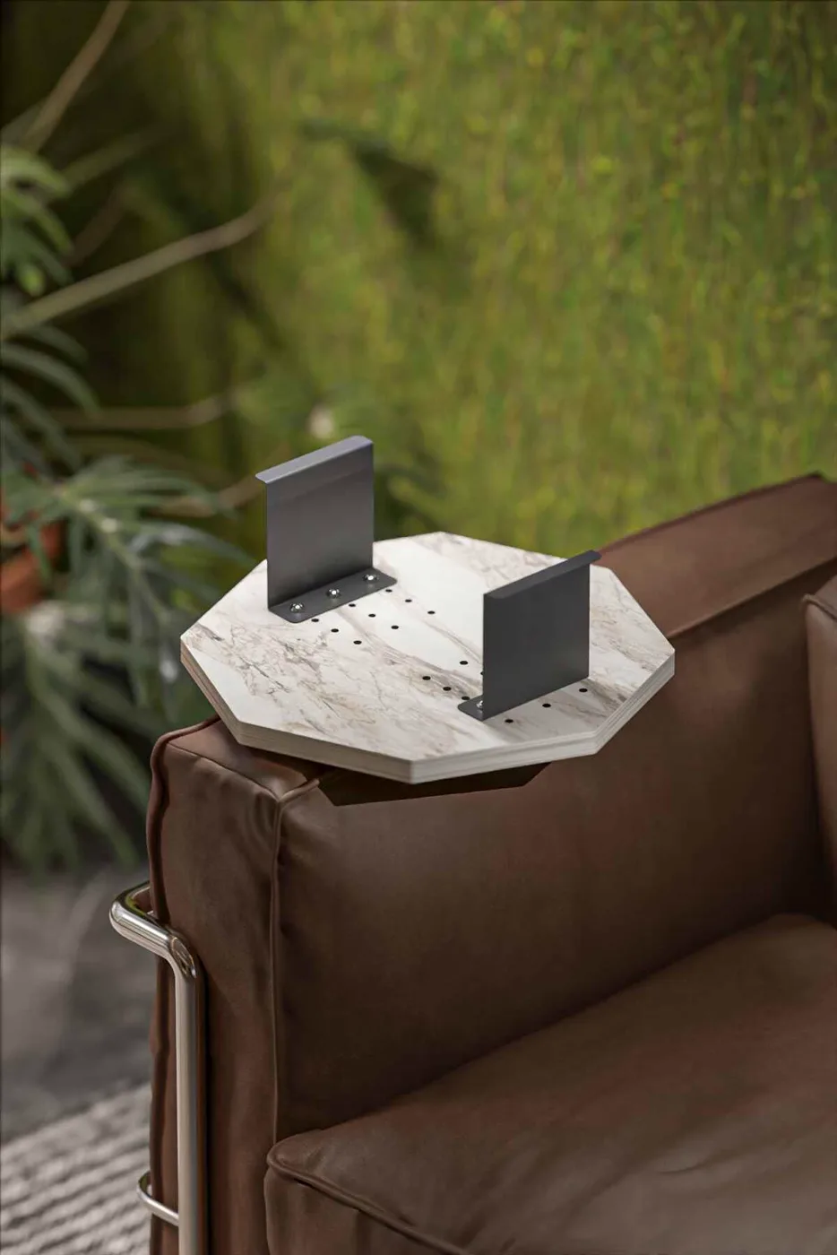 Octagonal 2-Piece Side Table Melamine-faced Chipboard Efes