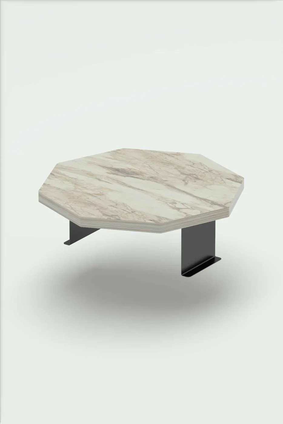 Octagonal 2-Piece Side Table Melamine-faced Chipboard Efes