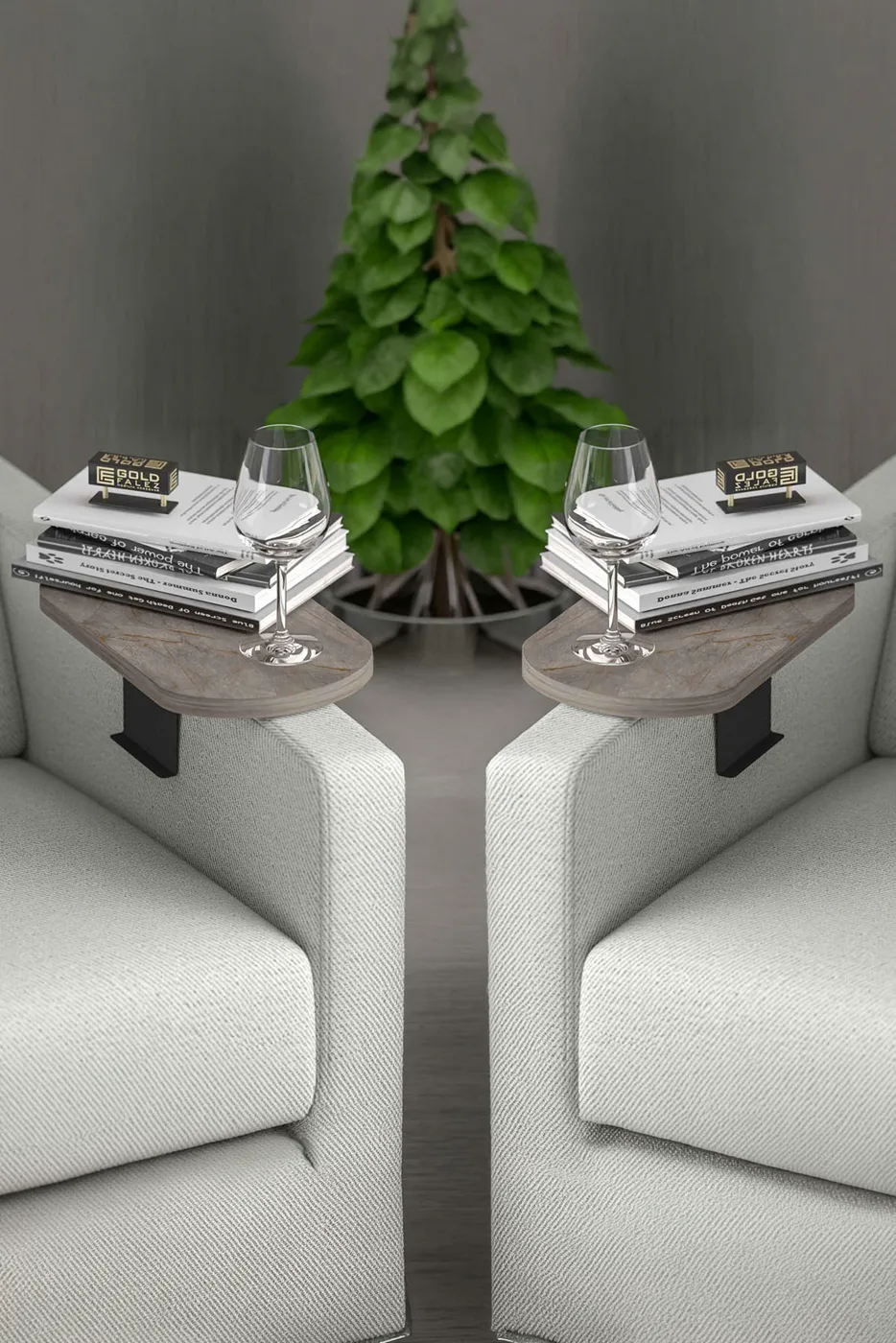 2-Piece Side Table Melamine-faced Chipboard Ecru