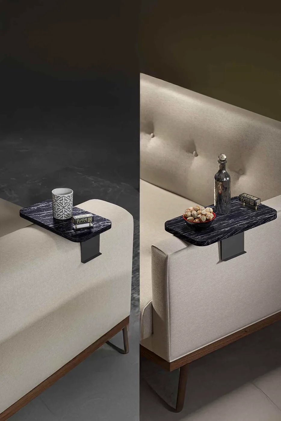 2-Piece Side Table Melamine-faced Chipboard Black