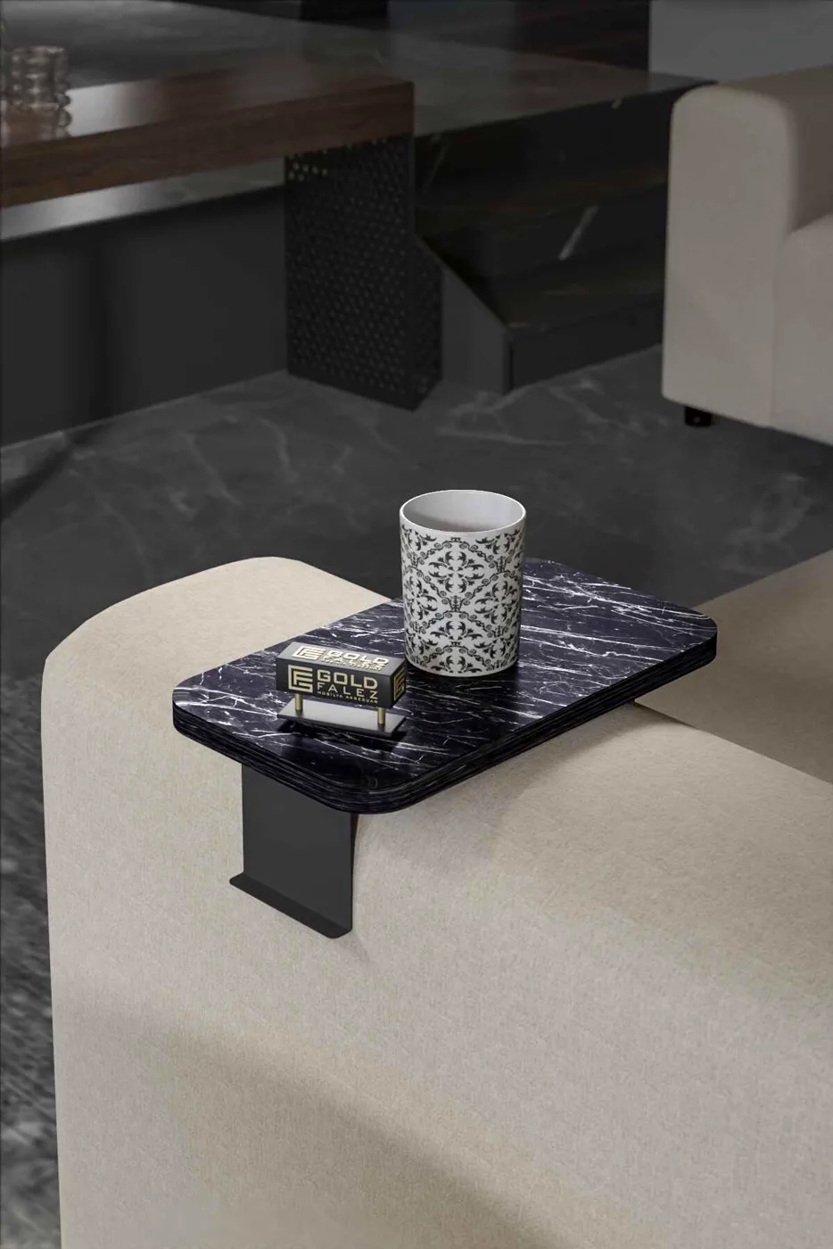 2-Piece Side Table Melamine-faced Chipboard Black