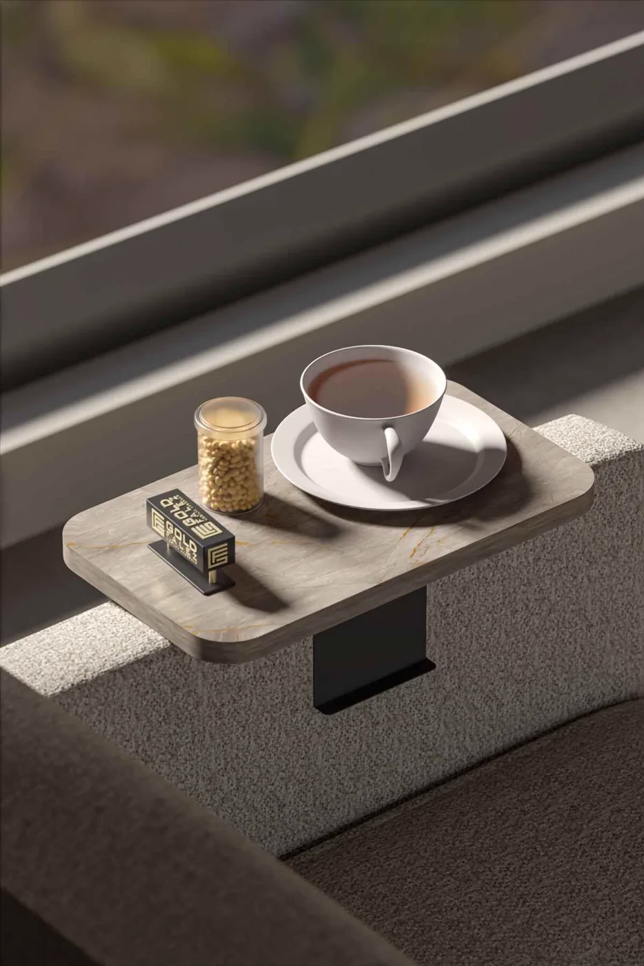 2-Piece Side Table Melamine-faced Chipboard Gordion