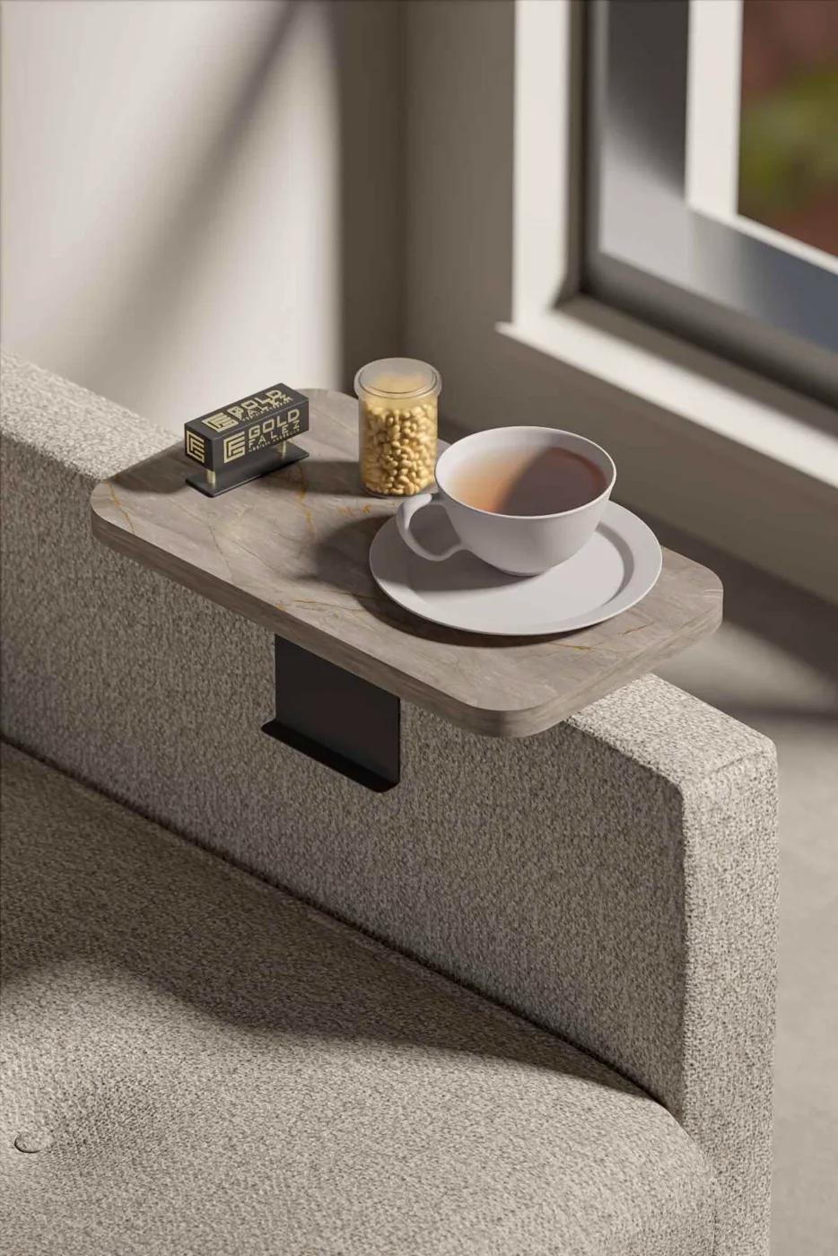 2-Piece Side Table Melamine-faced Chipboard Gordion
