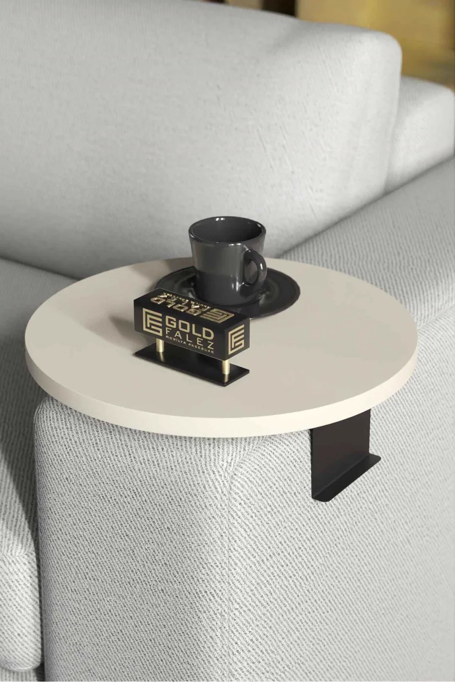 2-Piece Side Table Melamine-faced Chipboard Cream