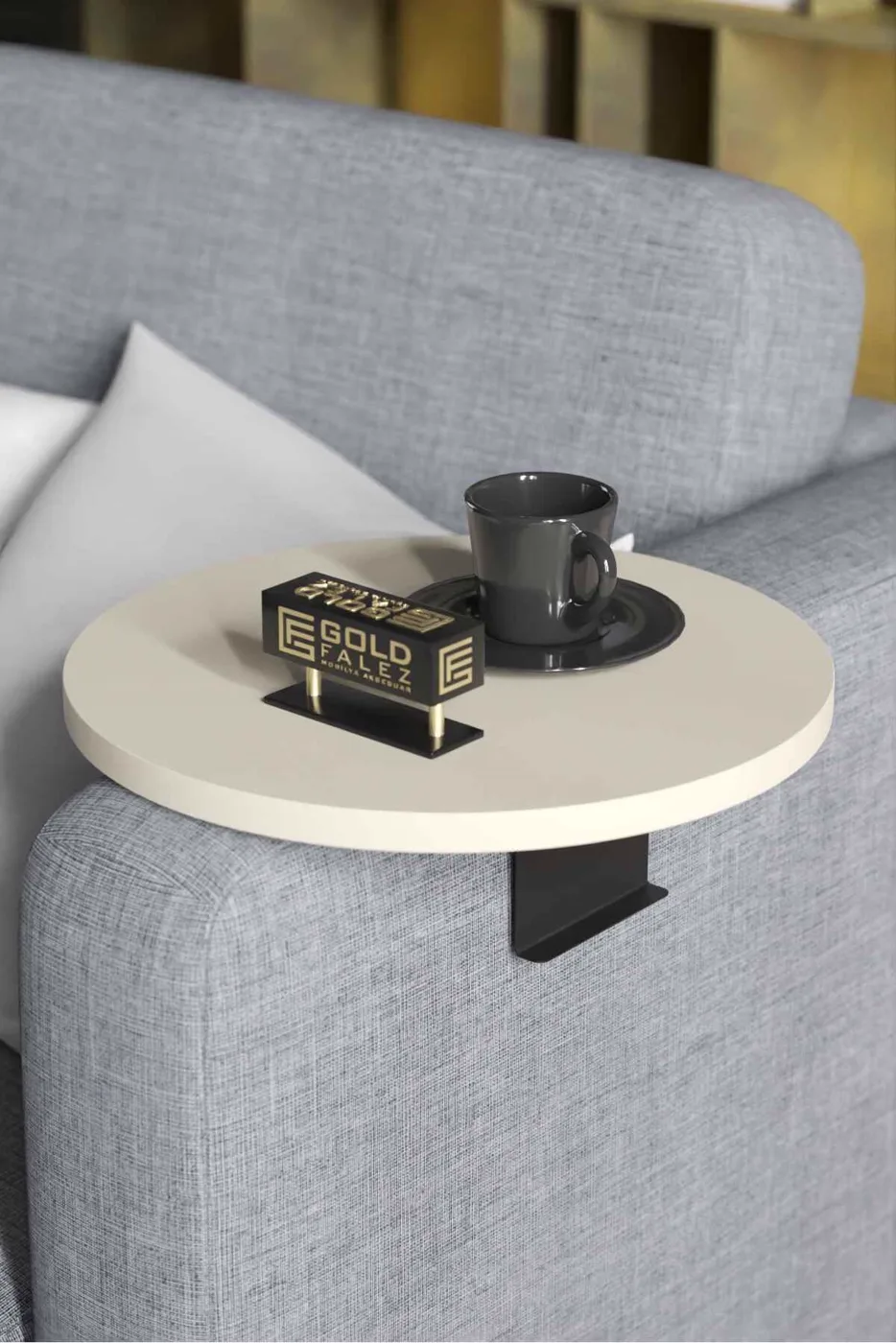 2-Piece Side Table Melamine-faced Chipboard Cream