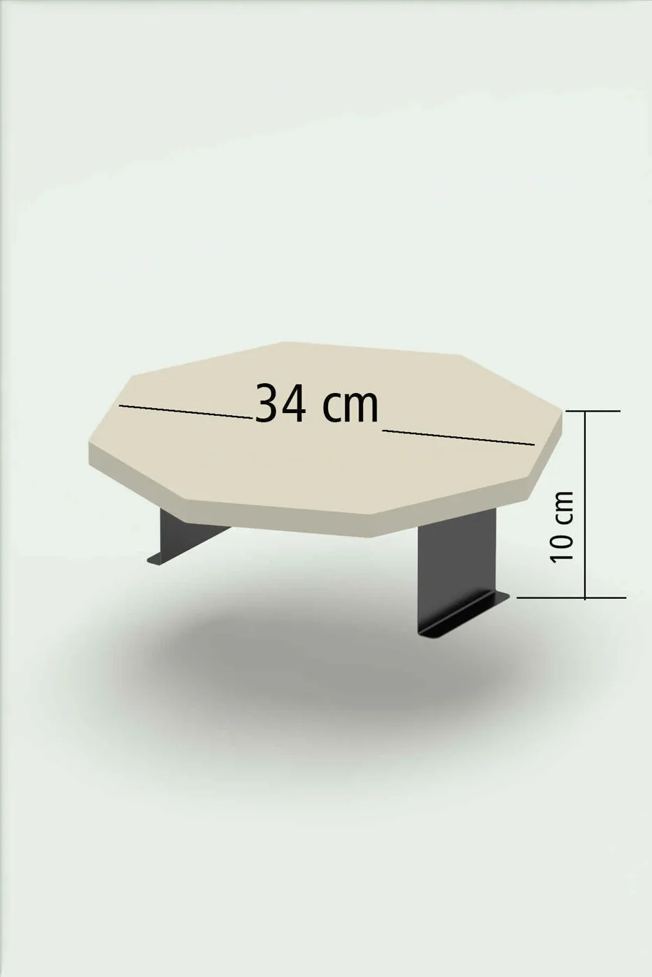 Octagonal 2-Piece Side Table Melamine-faced Chipboard Cream