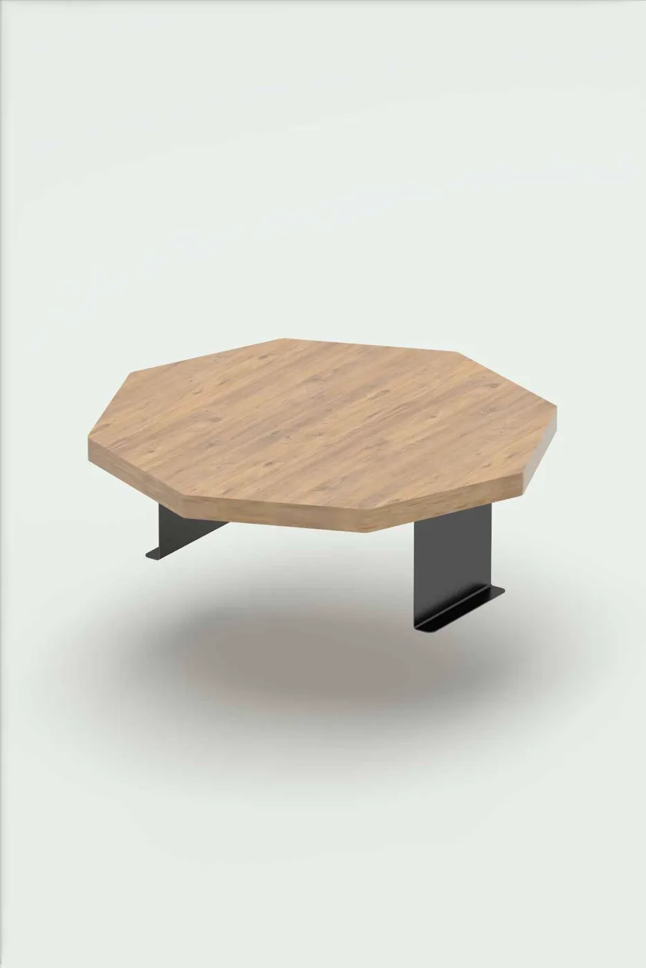 Octagonal 2-Piece Side Table Melamine-faced Chipboard Brown