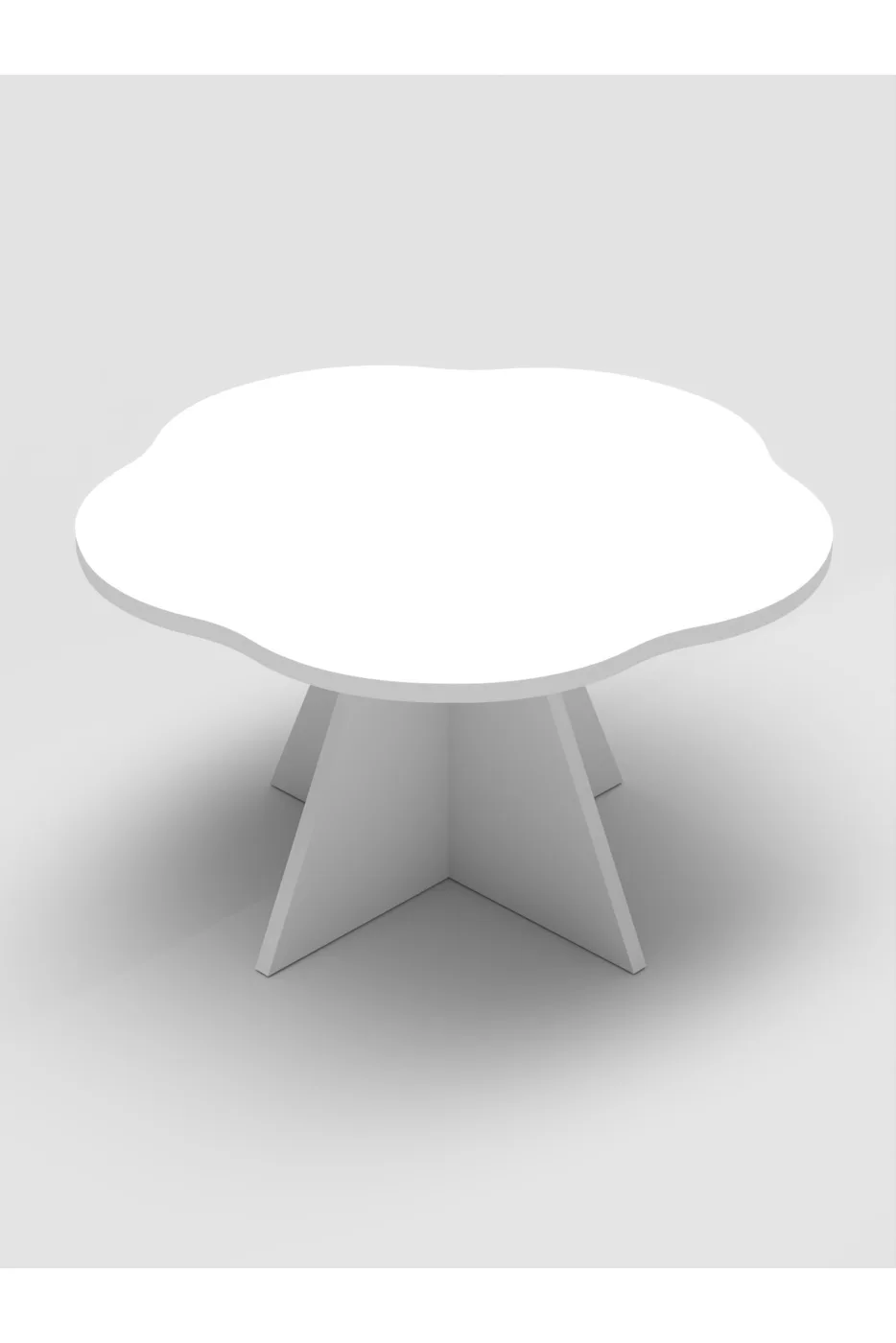 Flower ensemble table basse et tables gigognes en panneau de particules mélaminé blanc