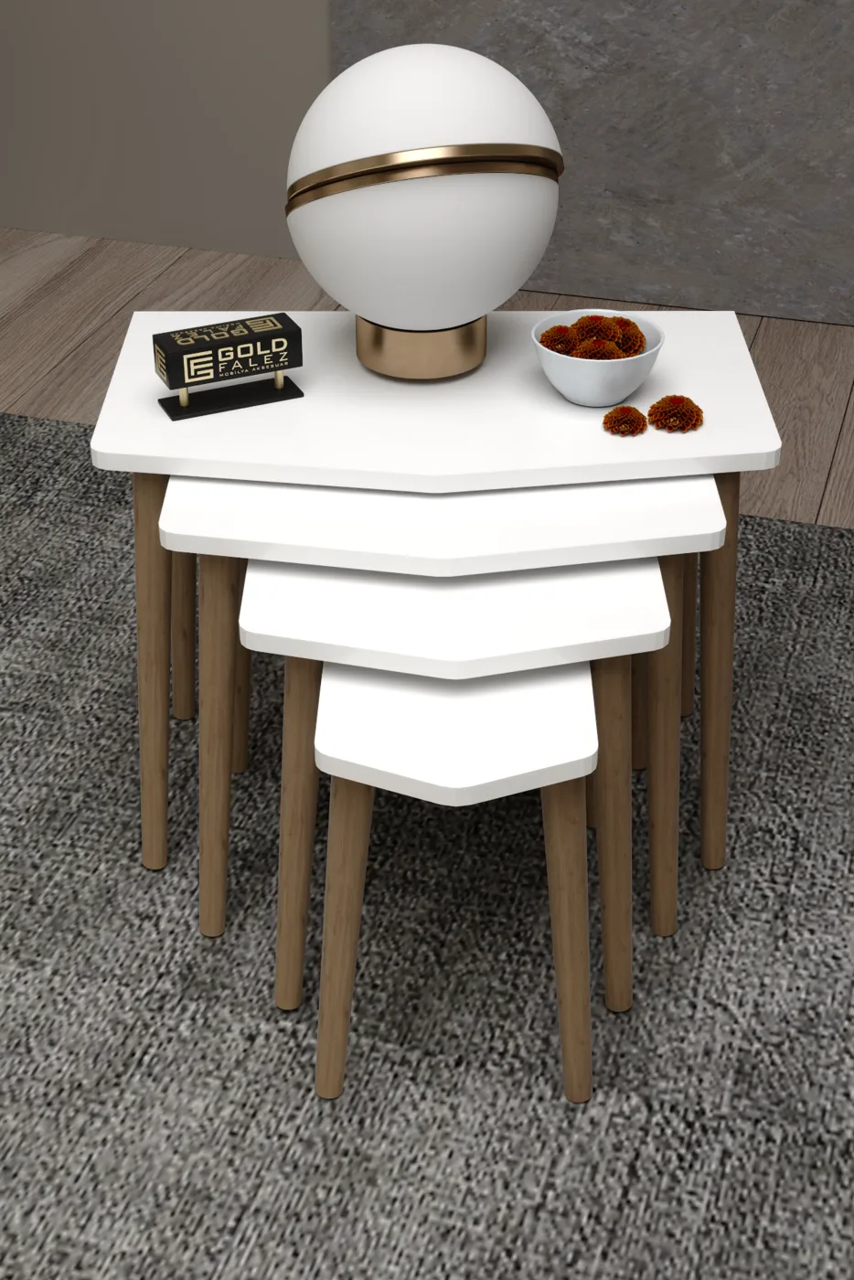 Elya 4-delige mimisettafelset melamine spaanplaat wit