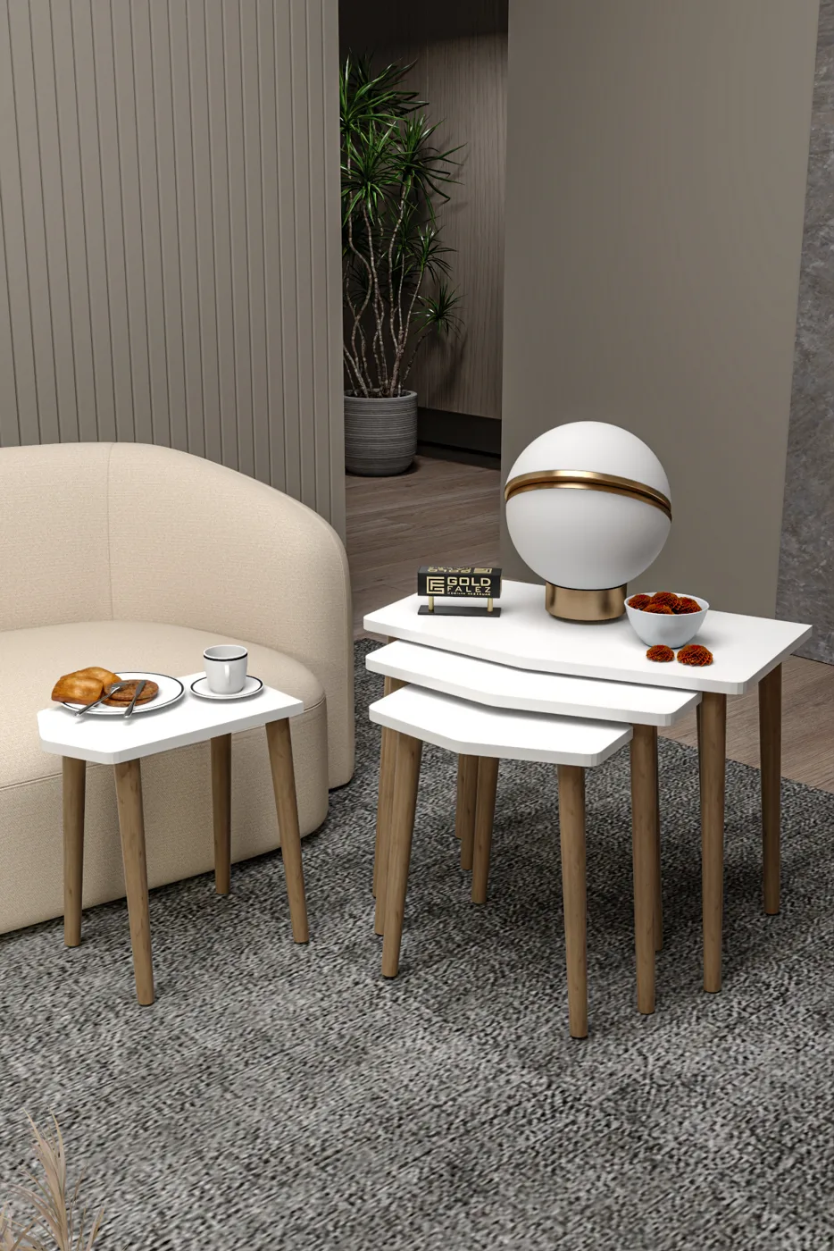 Elya 4-delige mimisettafelset melamine spaanplaat wit