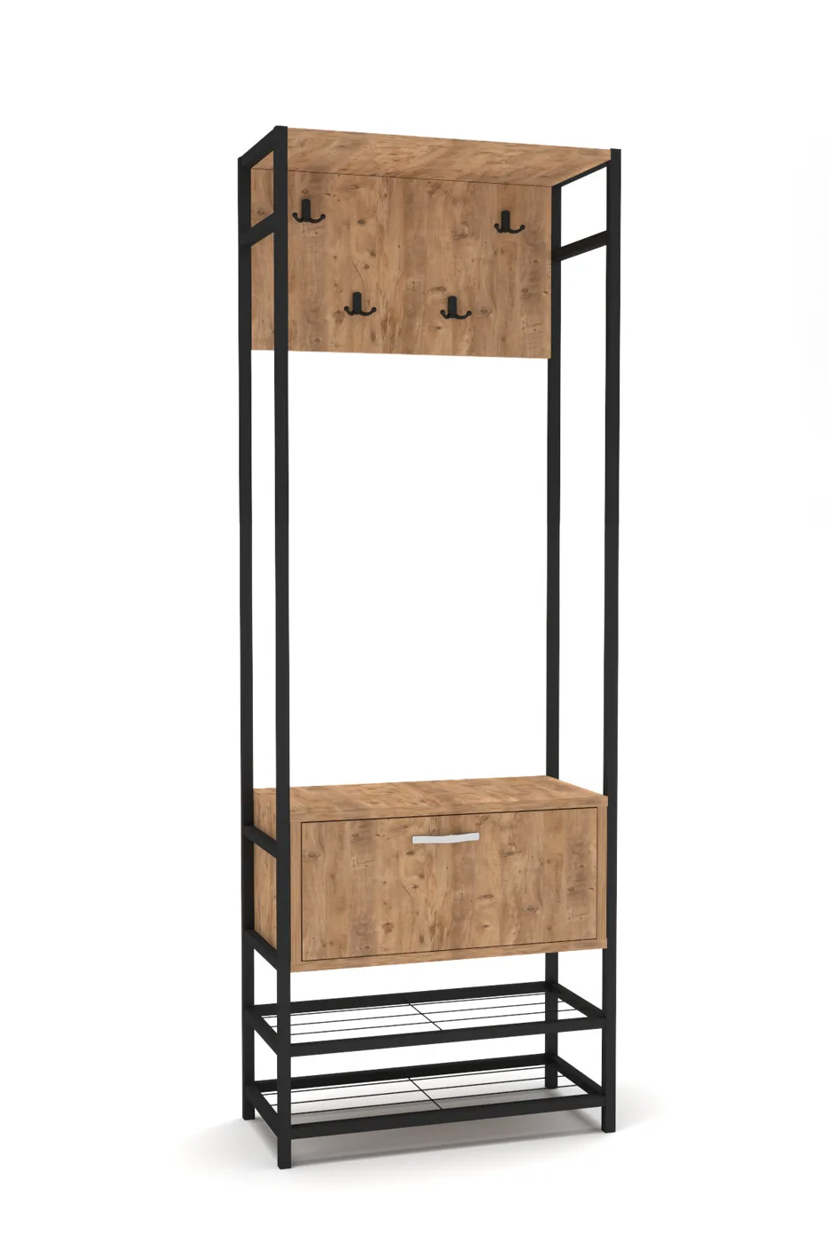 Multi-Purpose Metal Brown Coat Rack
