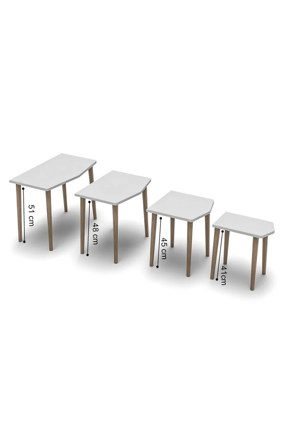 Elya 4-teiliges Satztisch-Set melaminbeschichtete Spanplatte Schwarz