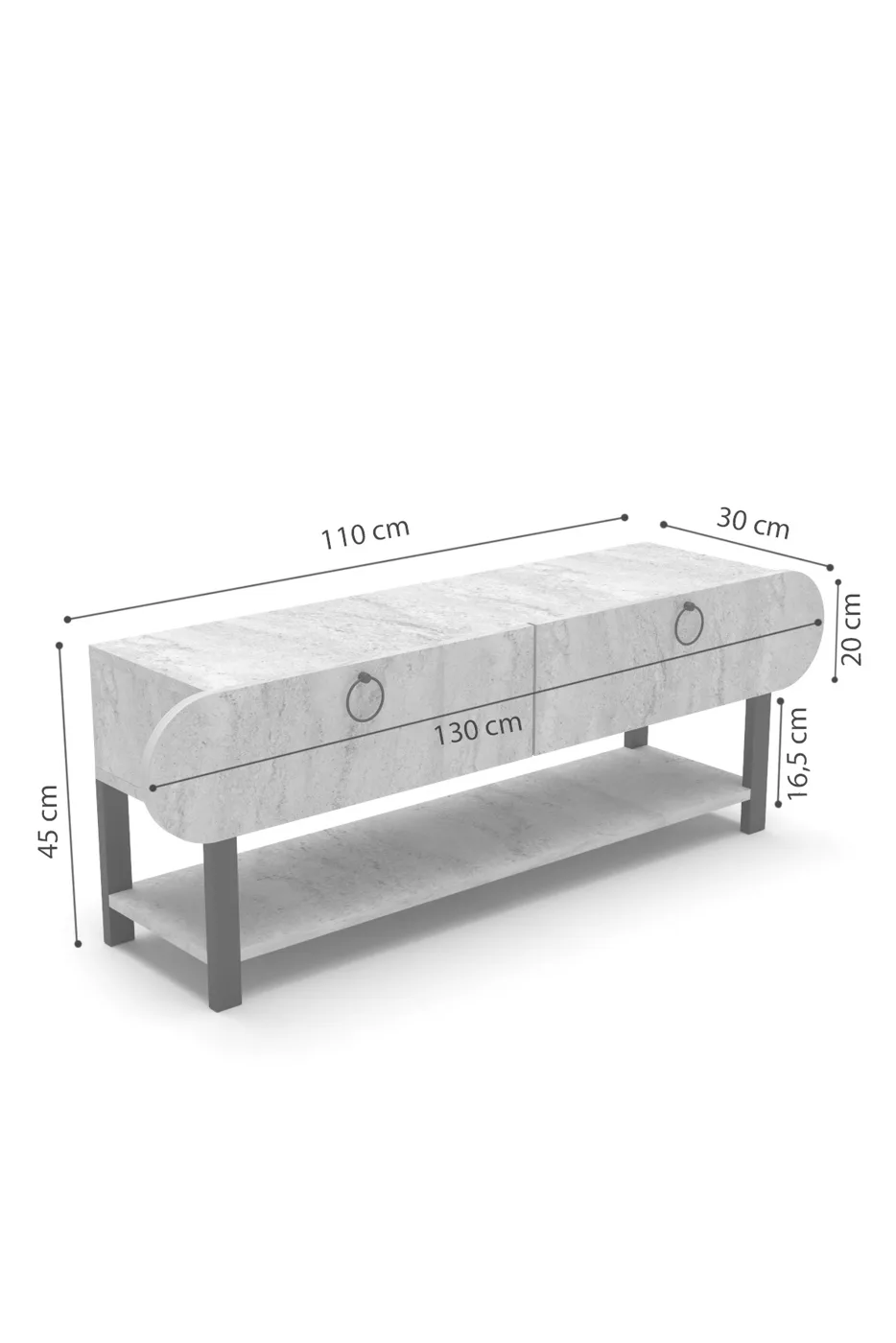 Setro 6-Piece Table and TV Unit Set Melamine-faced Chipboard White