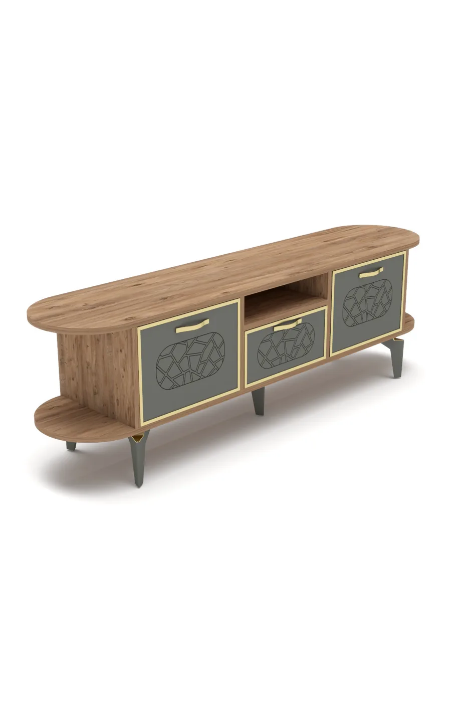 Mira Gold TV Unit Melamine-faced Chipboard Brown