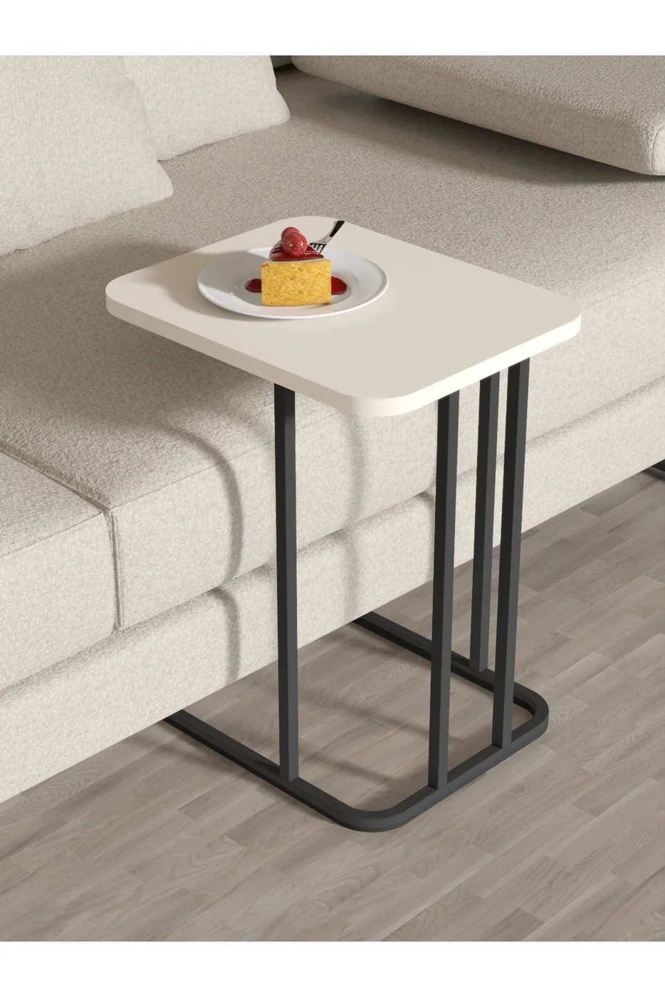 Zino 3-teiliges Satztisch-Set melaminbeschichtete Spanplatte Creme