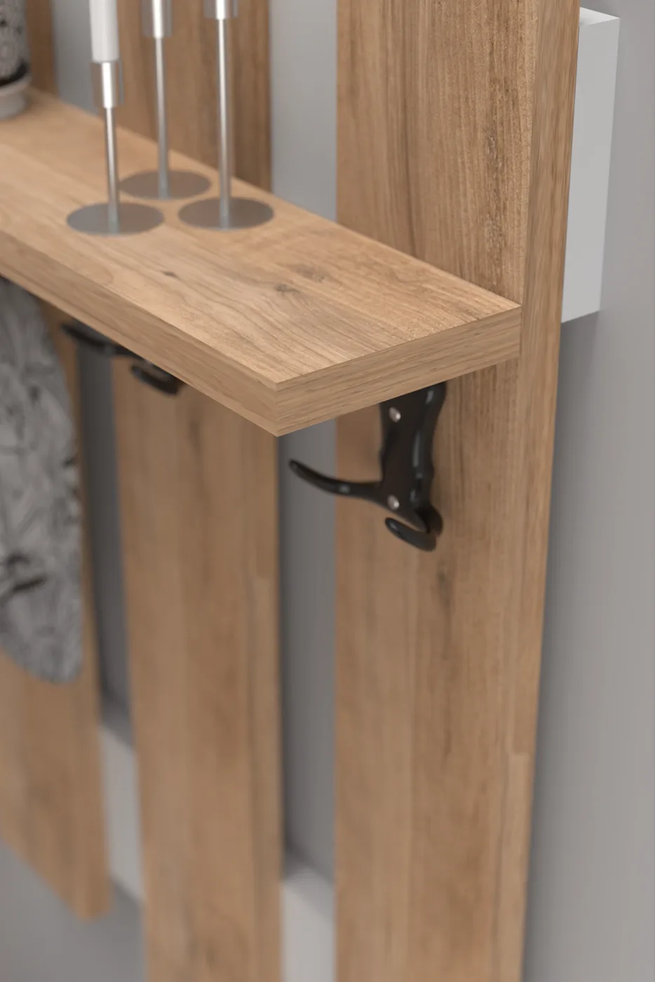 Coat Rack and Shoe Cabinet Set Melamine-faced Chipboard Brown