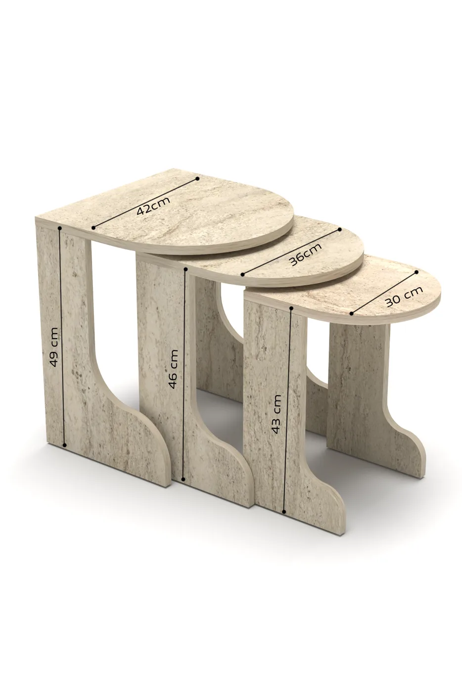 Setro 6-Piece Table and TV Unit Set Melamine-faced Chipboard Ecru