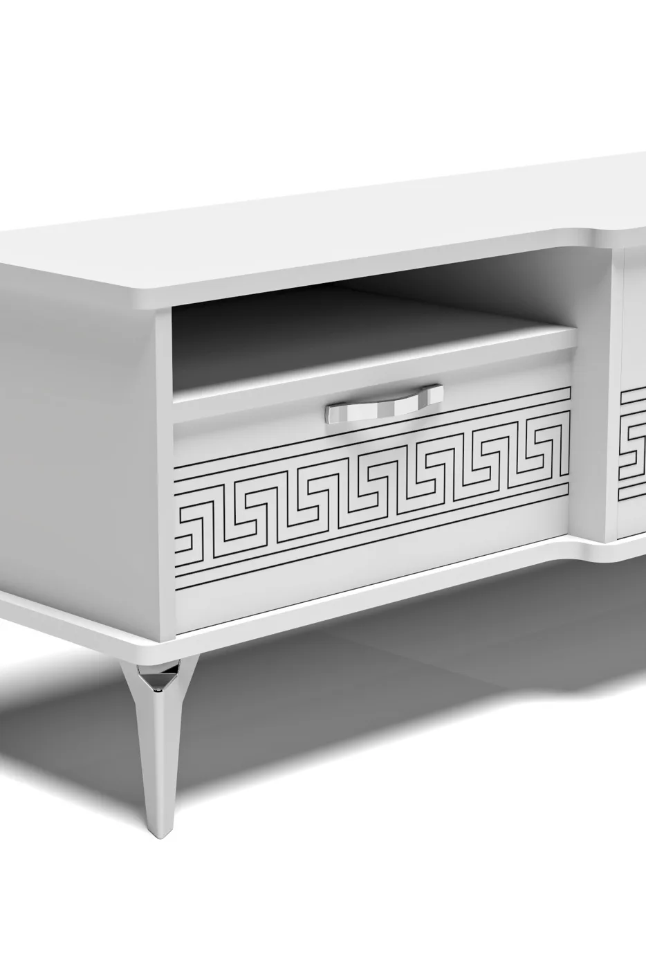 Mistral Silver TV Unit Melamine-faced Chipboard White