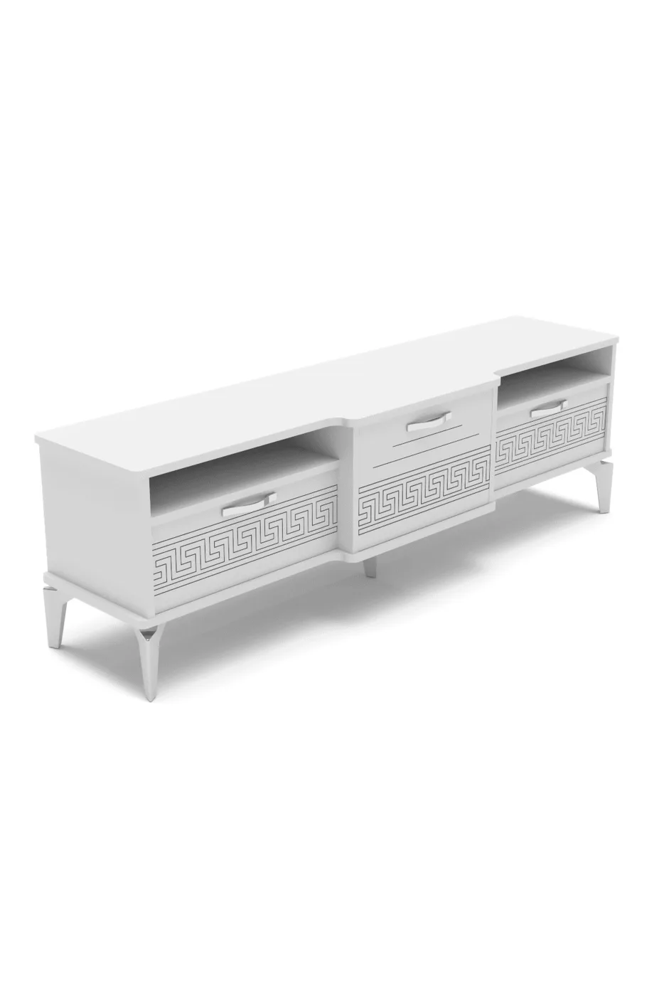 Mistral Silver TV Unit Melamine-faced Chipboard White
