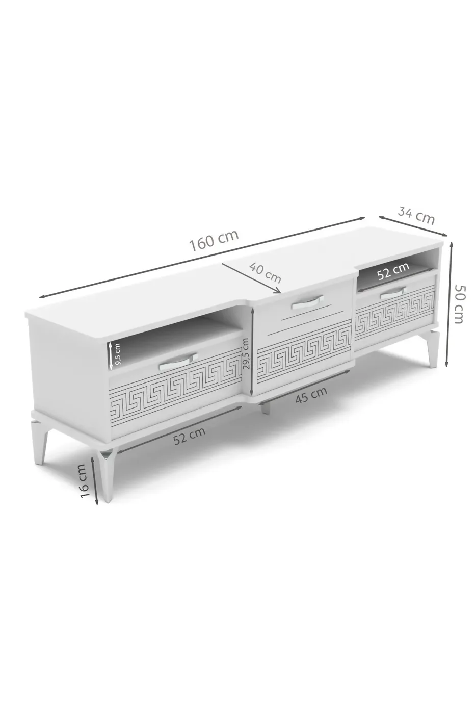 Mistral Silver TV Unit Melamine-faced Chipboard White