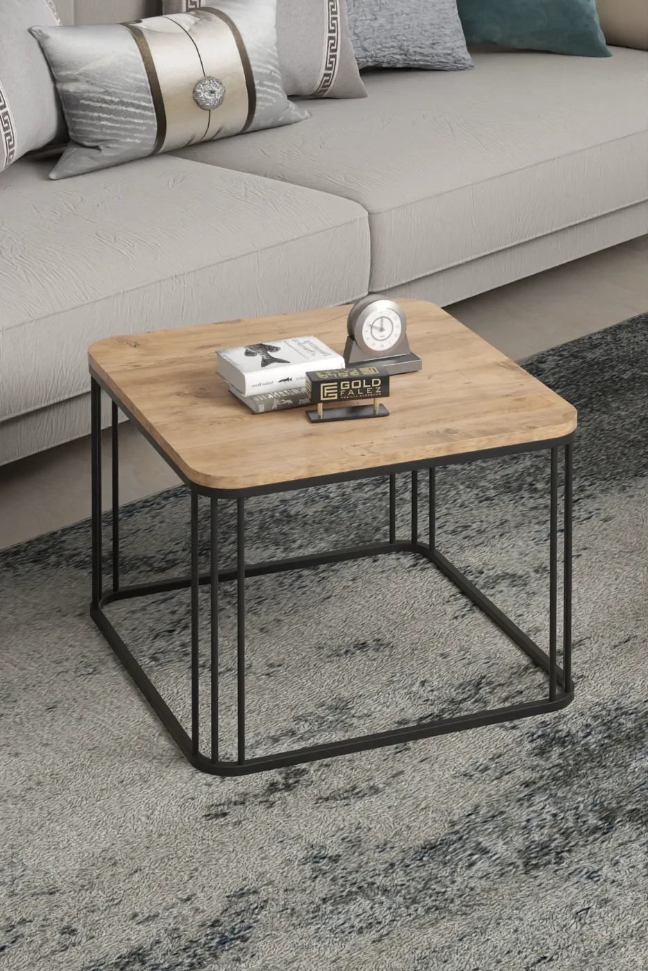 Alize Coffee Table and Nesting Table Set Melamine-faced Chipboard Brown
