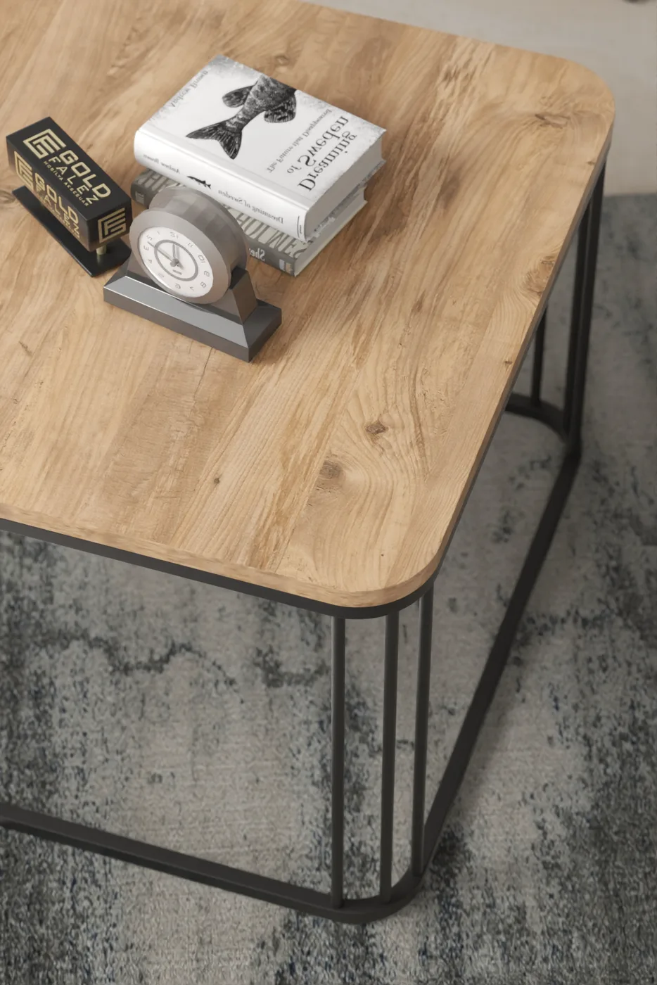 Alize Coffee Table and Nesting Table Set Melamine-faced Chipboard Brown
