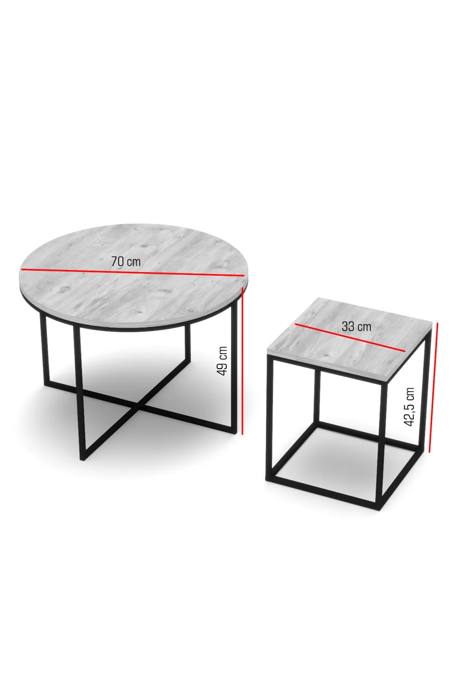 5-teiliges Couchtisch- und Satztisch-Set melaminbeschichtete Spanplatte Braun