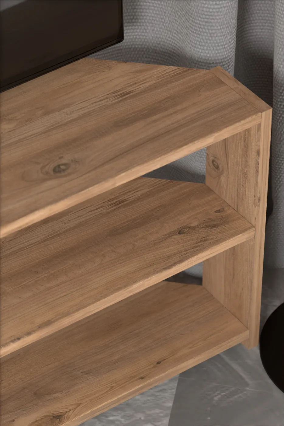 Corner TV Unit Melamine-faced chipboard Brown
