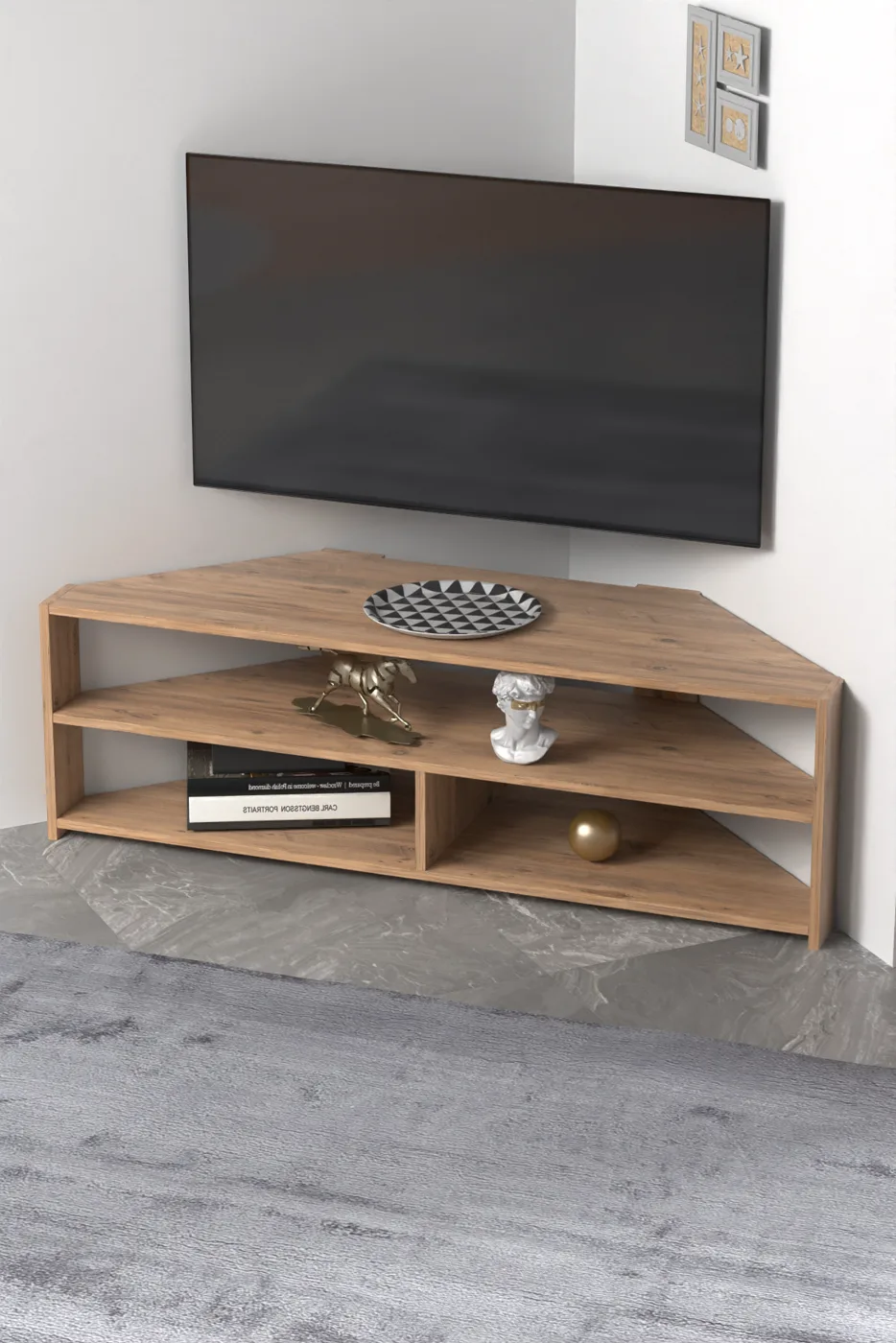 Corner TV Unit Melamine-faced chipboard Brown