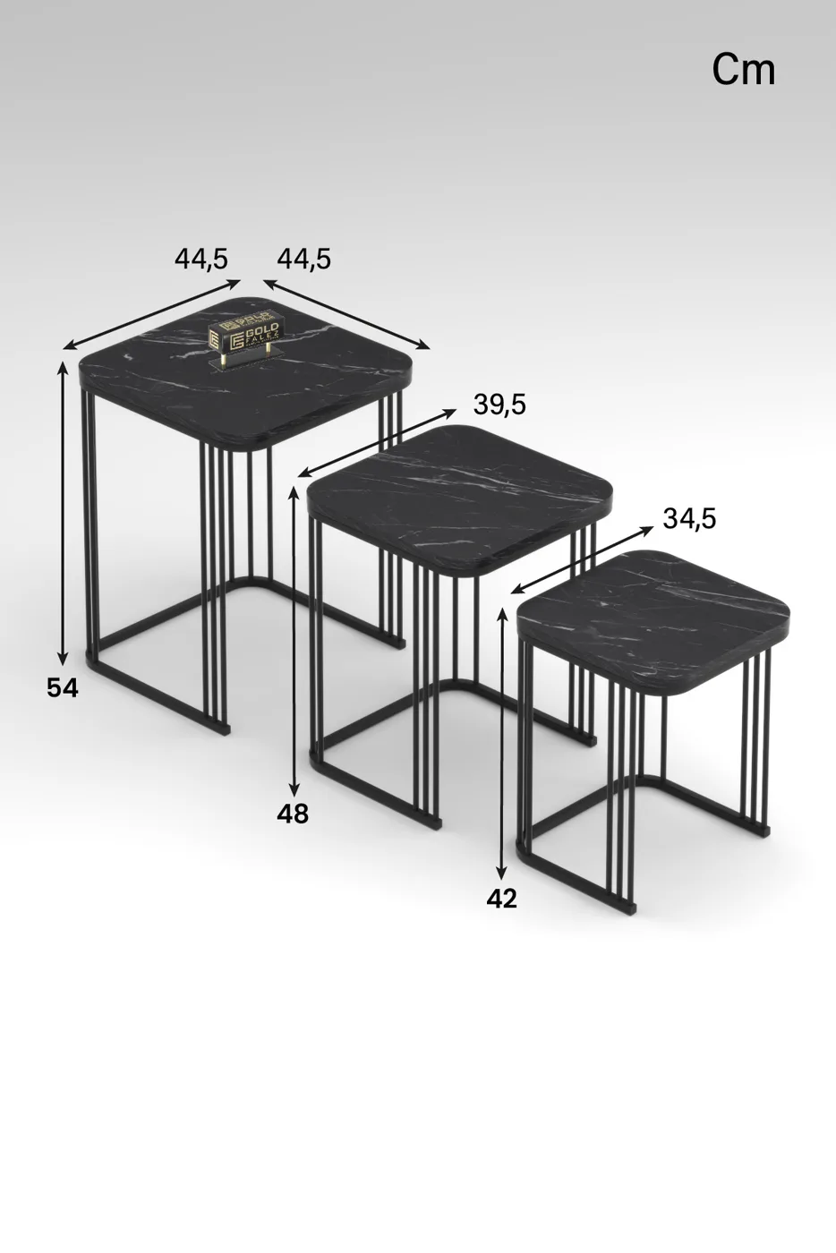 Alize 3-delige mimisettafelset melamine spaanplaat zwart