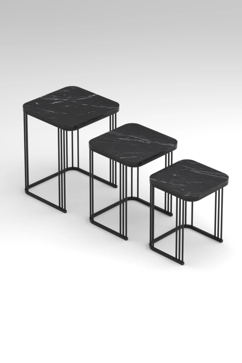 Alize 3-delige mimisettafelset melamine spaanplaat zwart