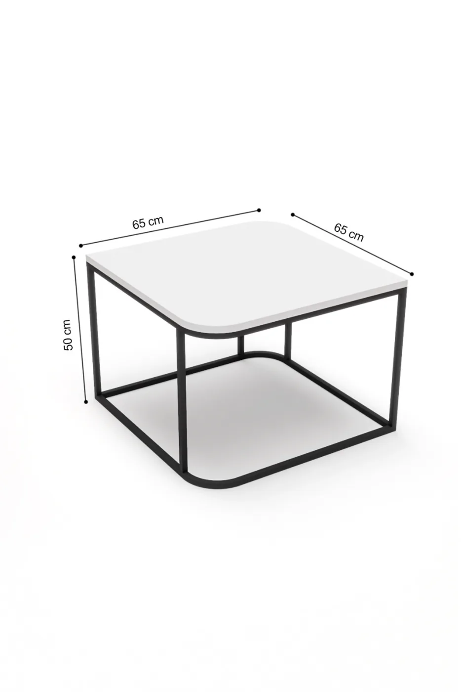 Damla Coffee Table and Nesting Table Set Melamine-faced chipboard Black
