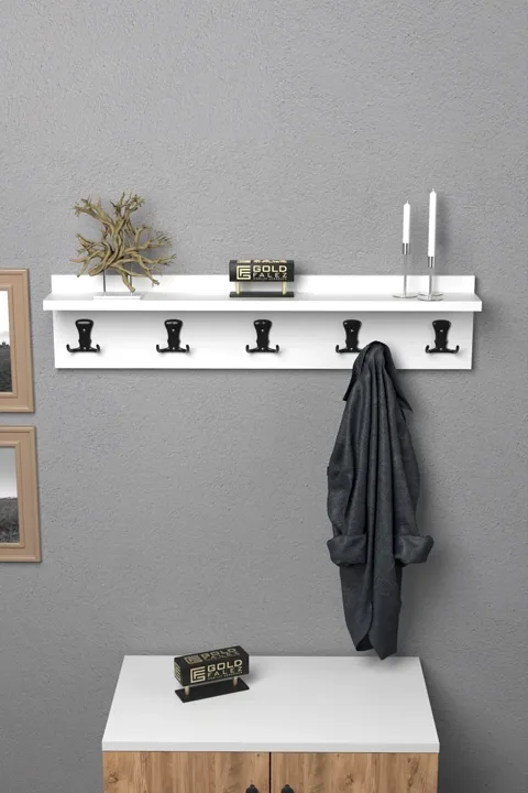 Wall Hanger Coat Rack Melamine-faced Chipboard White