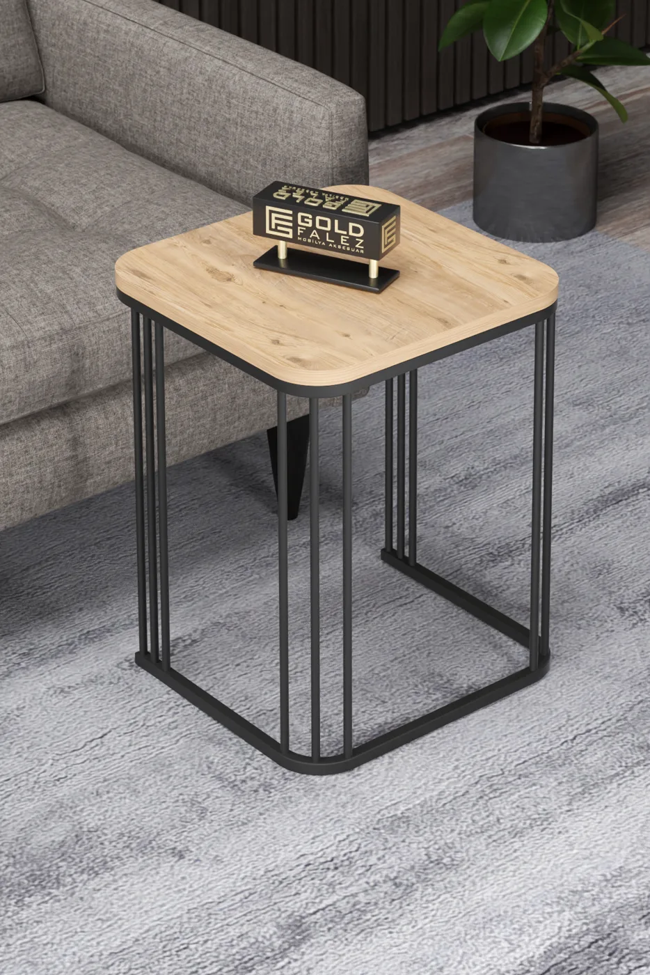 Alize 3-Piece Nesting Table Set Melamine-faced Chipboard Brown