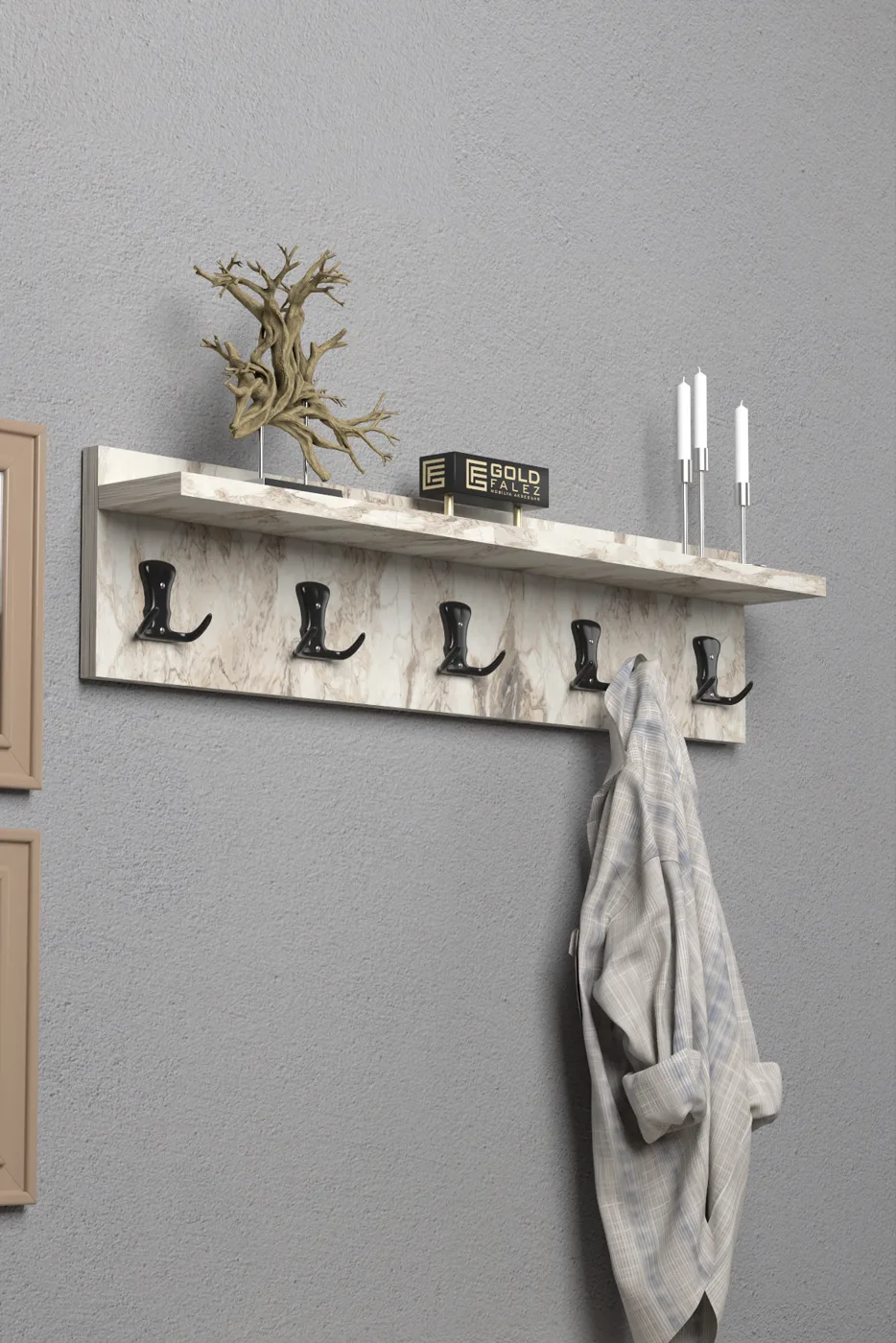 Wall Hanger Coat Rack Melamine-faced Chipboard Multi-colour