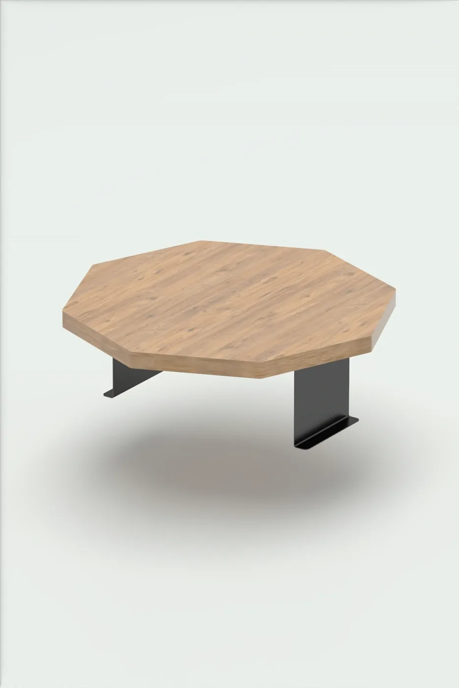 C Table Adjustable Side Table Melamine-faced chipboard Brown