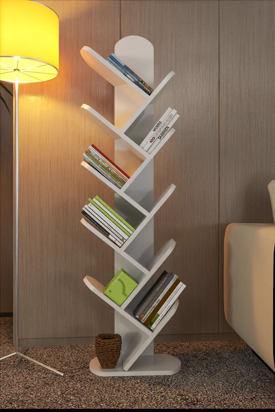 10-Tier Multi-purpose Bookcase Melamine-faced chipboard White