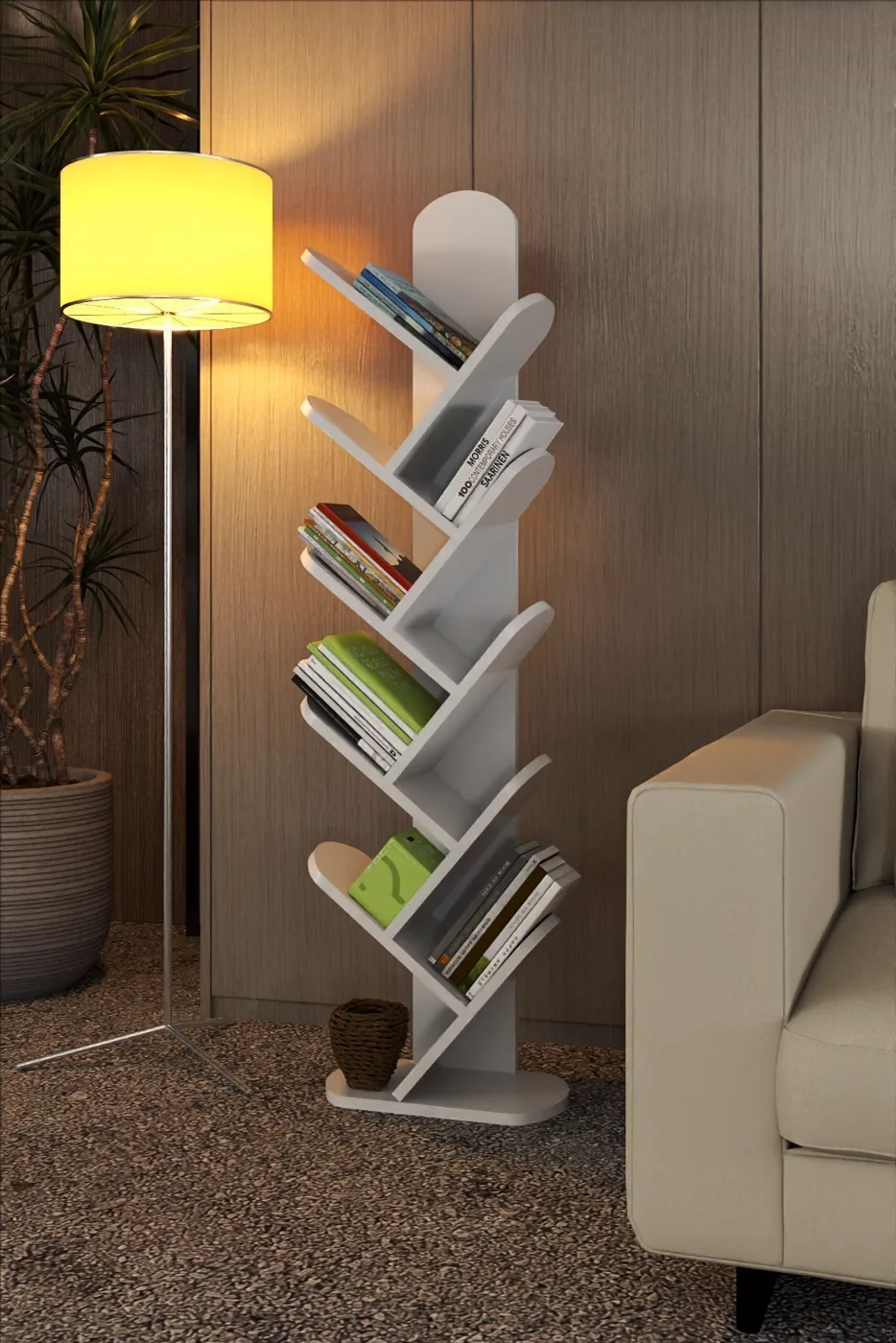 10-Tier Multi-purpose Bookcase Melamine-faced chipboard White