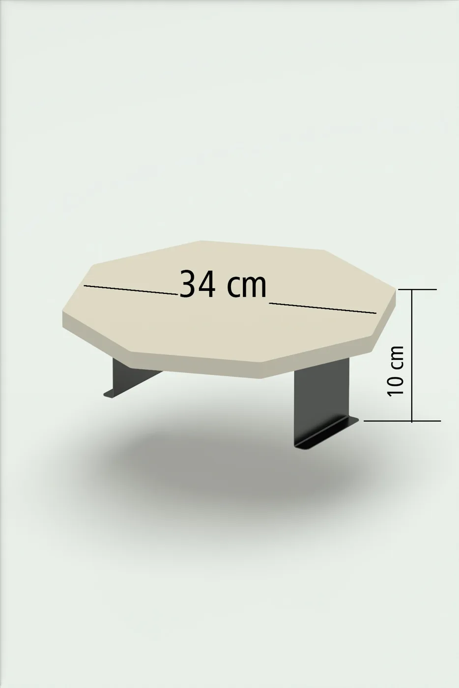 C Table Adjustable Side Table Melamine-faced chipboard Cream