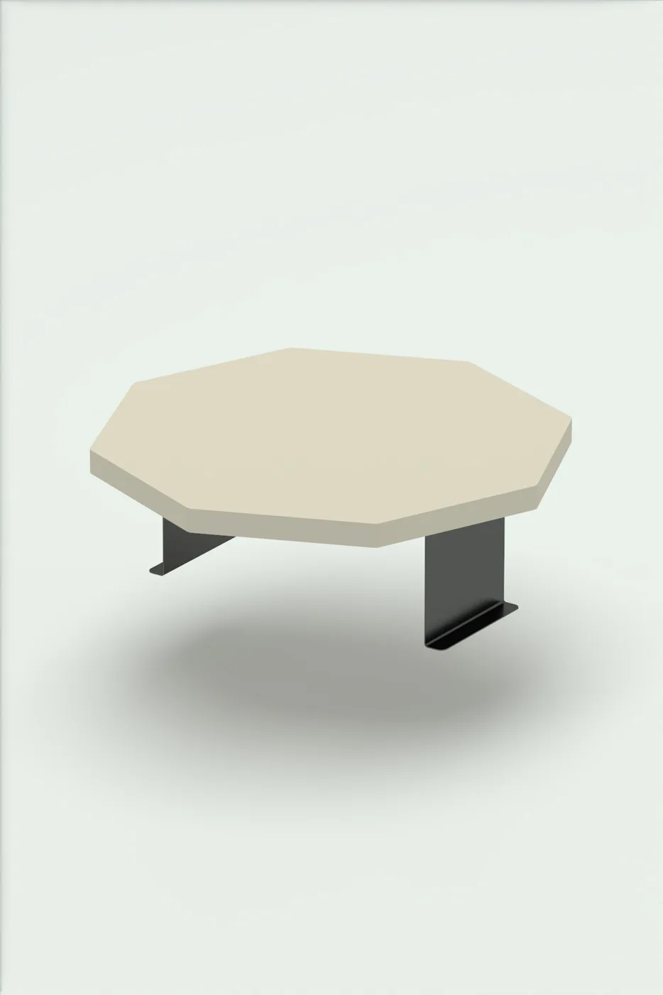 C Table Adjustable Side Table Melamine-faced chipboard Cream