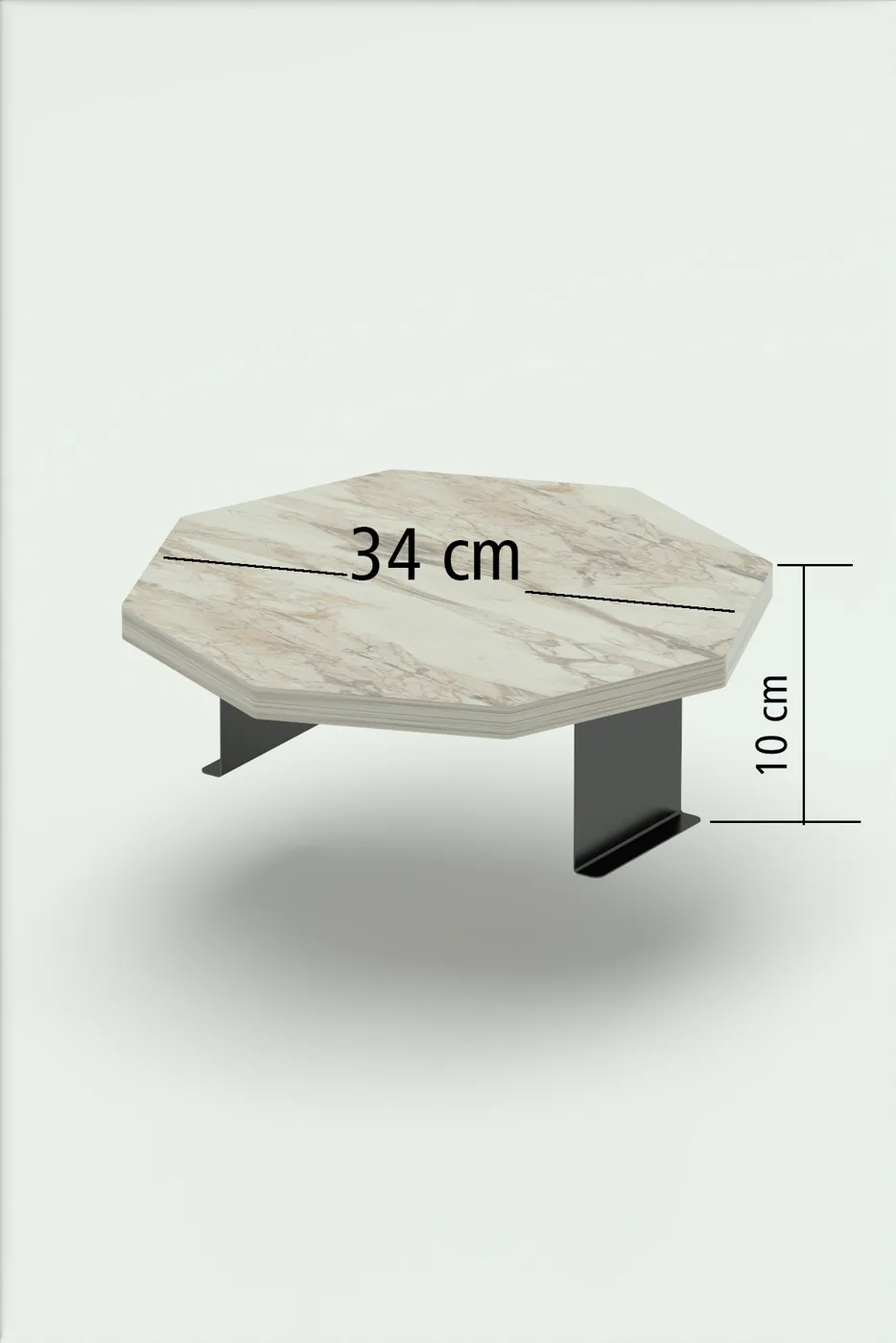 C Table Adjustable Side Table Melamine-faced chipboard Efes White