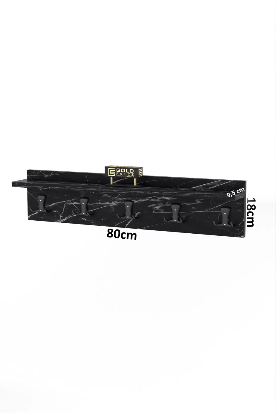 Wall Hanger Coat Rack Melamine-faced chipboard Black