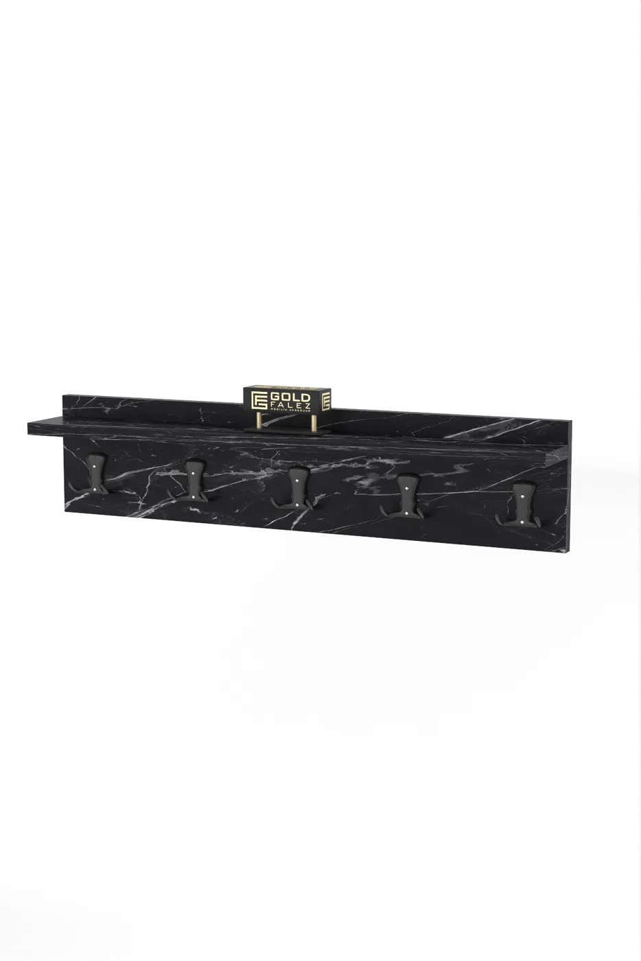 Wall Hanger Coat Rack Melamine-faced chipboard Black