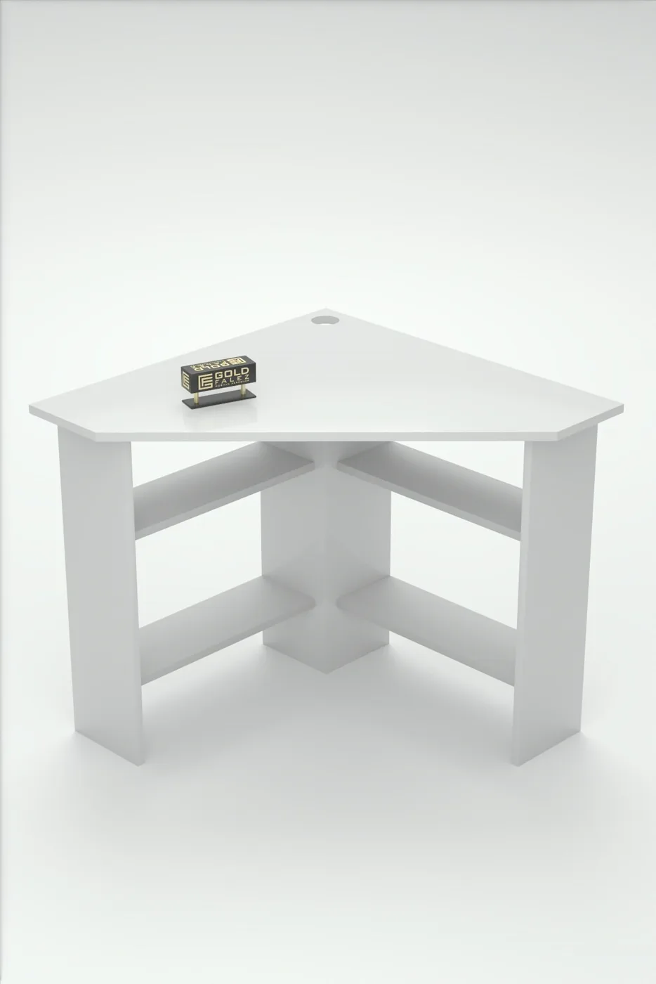 Corner Desk Melamine-faced chipboard White